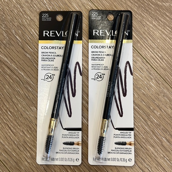 *NEW* (2 pack) Revlon Colorstay Waterproof Brow Pencil - Soft Black 225 - Picture 1 of 8